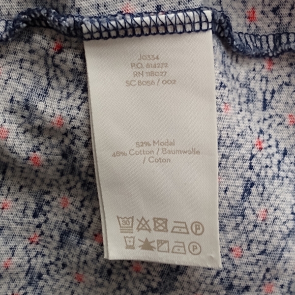 Boden Phoebe Jersey V-Neck Dress Blue With White/Red Print Sz 18 - Picture 6 of 9